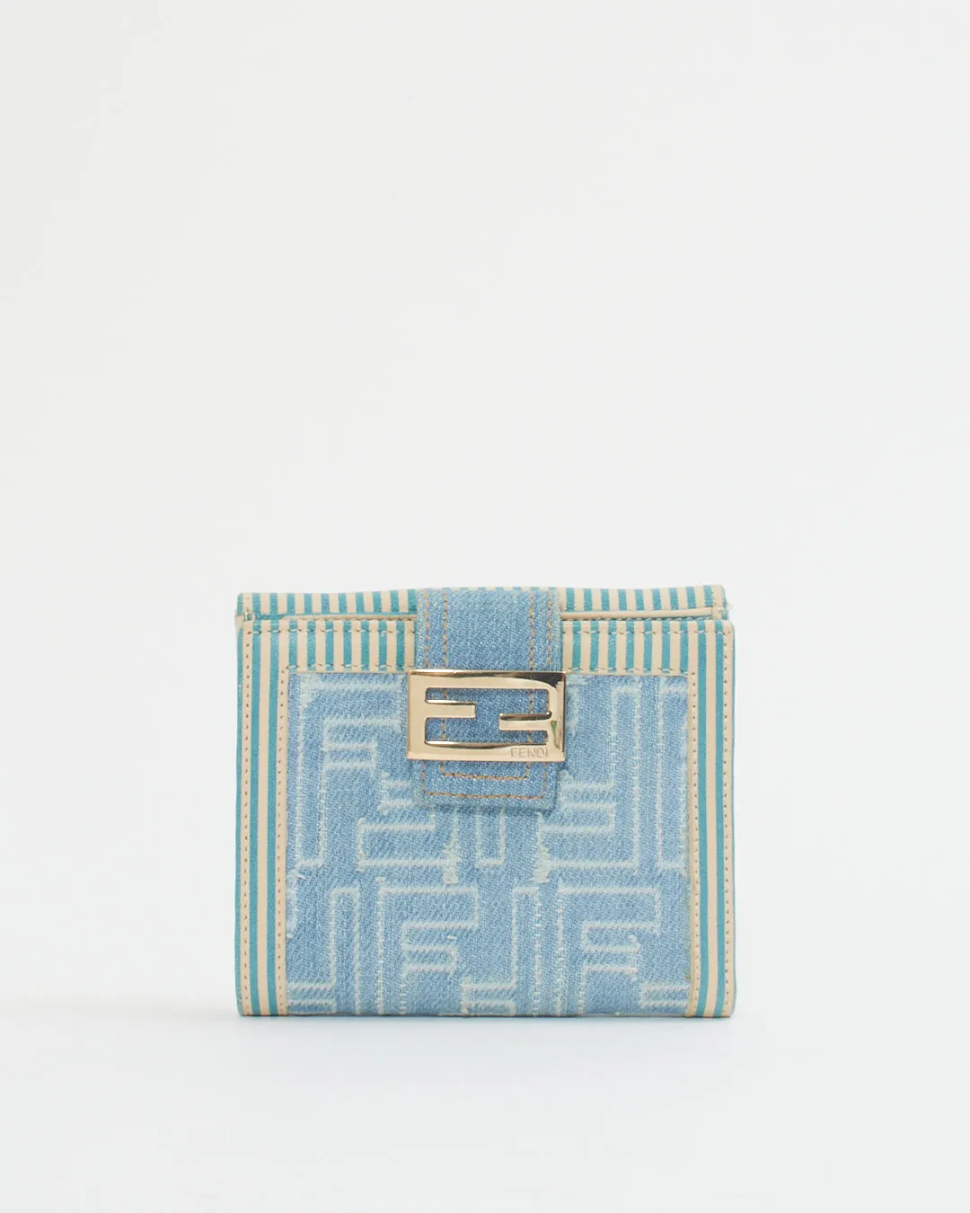 Fendi Denim Zucca Print Wallet