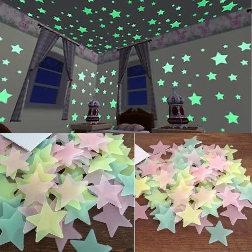 Fluorescent Glow In The Dark Stars