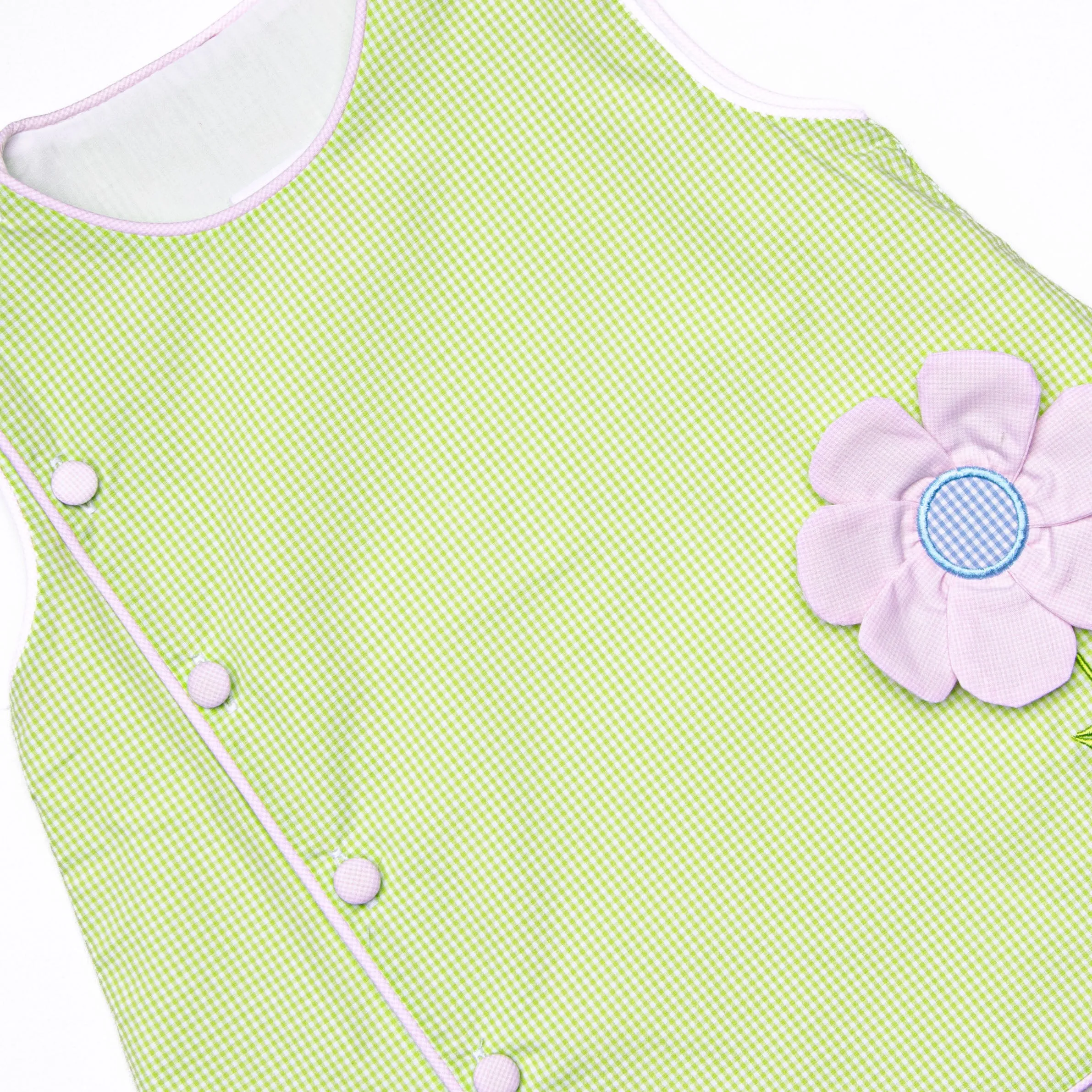 Fresh Air Flowers Applique Diaper Set, Green