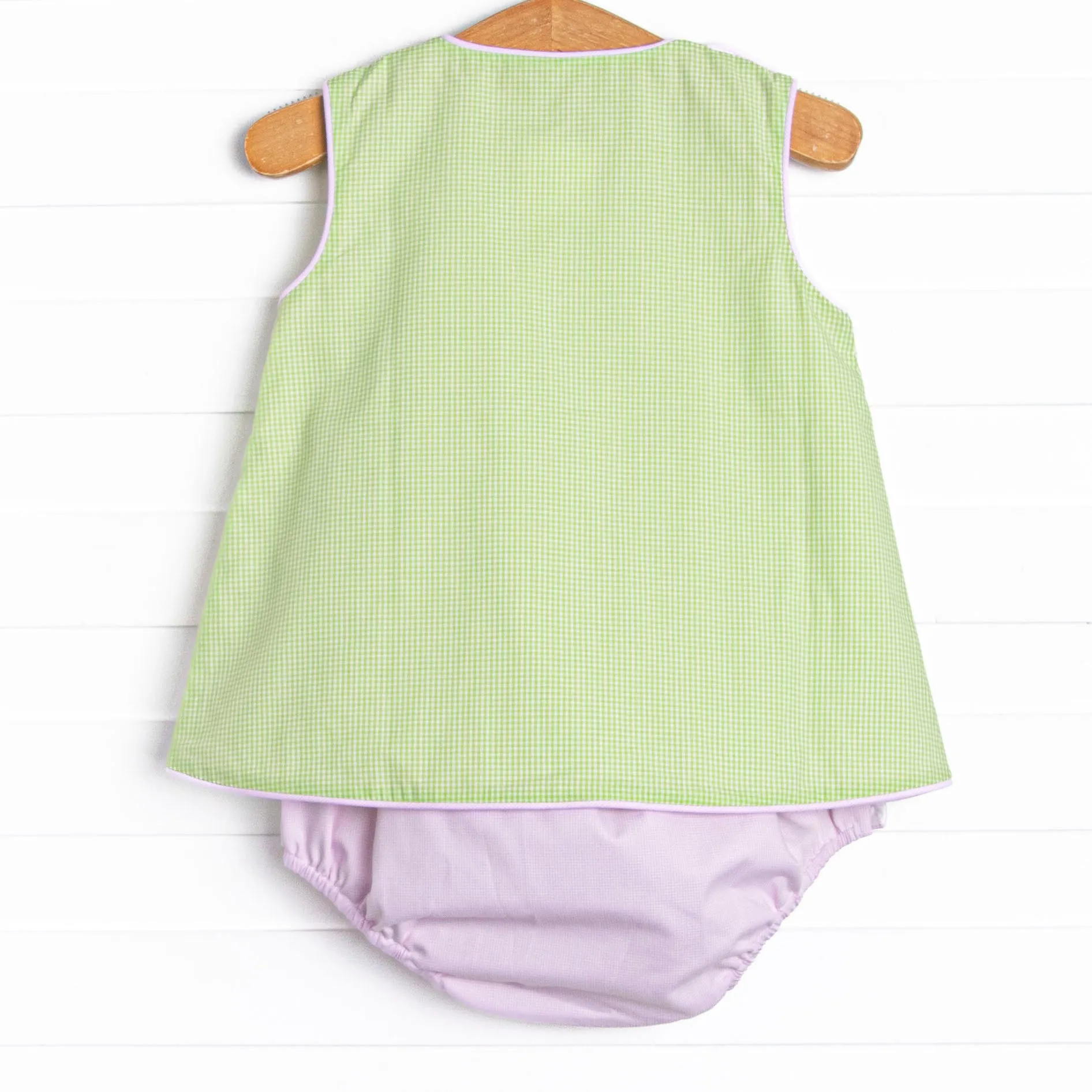 Fresh Air Flowers Applique Diaper Set, Green