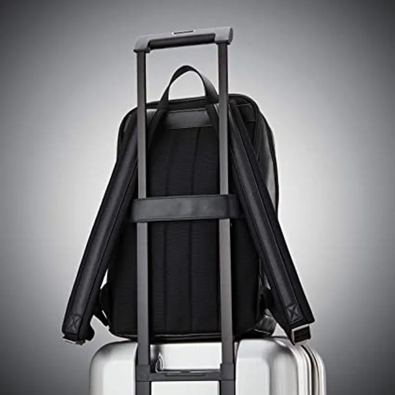 Genuine Best Style Rfx Classic Leather Slim Backpack Black, One Size