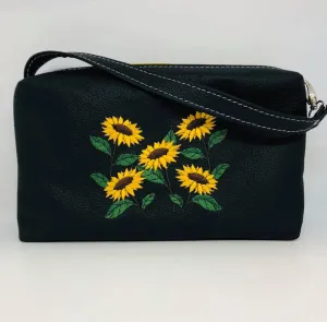 Gertrude Grab & Go Embroidered leather pouch - Custom Order