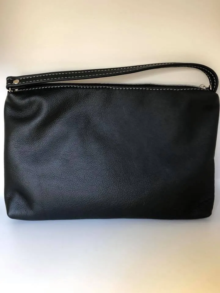 Gertrude Grab & Go Embroidered leather pouch - Custom Order
