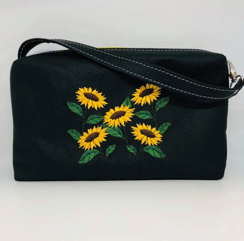 Gertrude Grab & Go Embroidered leather pouch - Custom Order