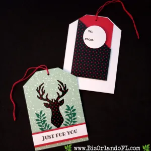 GIFT TAGS: Just For You Handstamped & Embellished Gift Tags / Gift Card Holders by Kathryn McHenry (Set of 3)