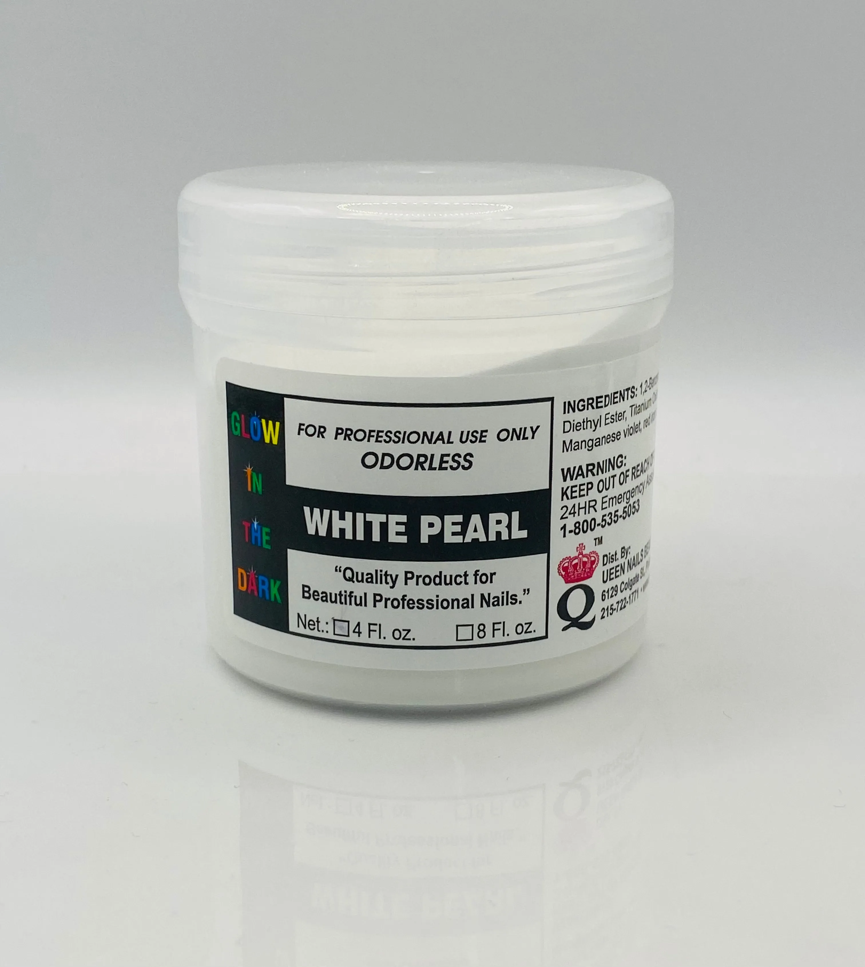 Glow In The Dark - Acrylic Powder - White Pearl 04oz