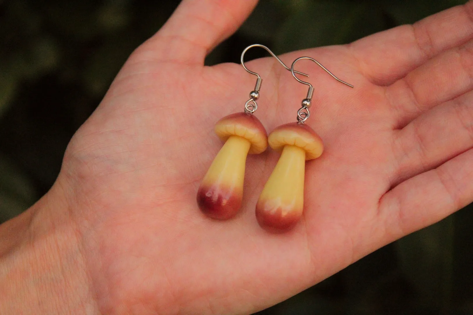 Glow in the Dark Bolete Earrings