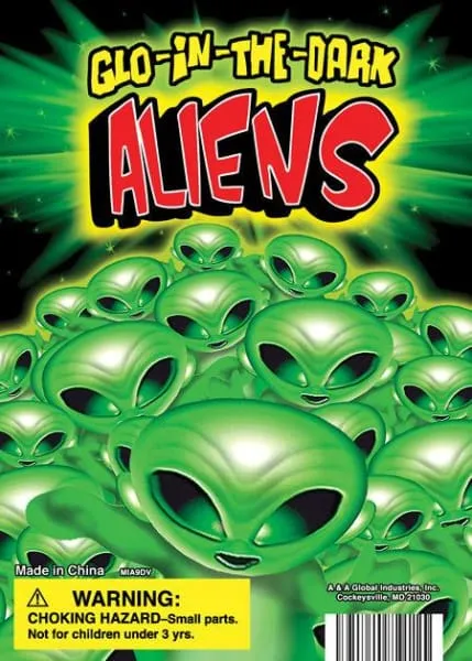 Glow in the Dark Mini Alien Figurine Vending Toys in 1 inch Toy Capsules