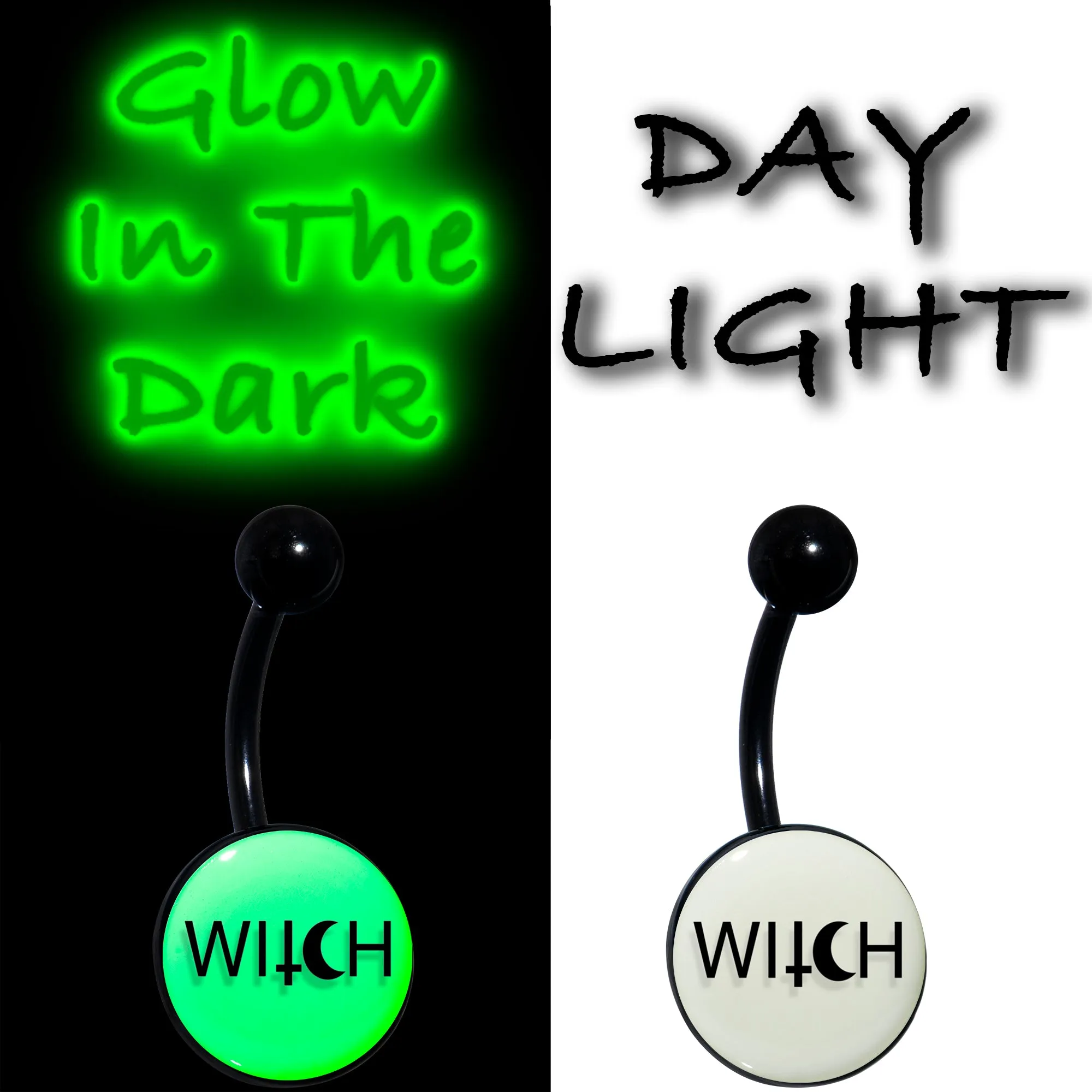 Glow in the Dark Mystical Witch Belly Ring