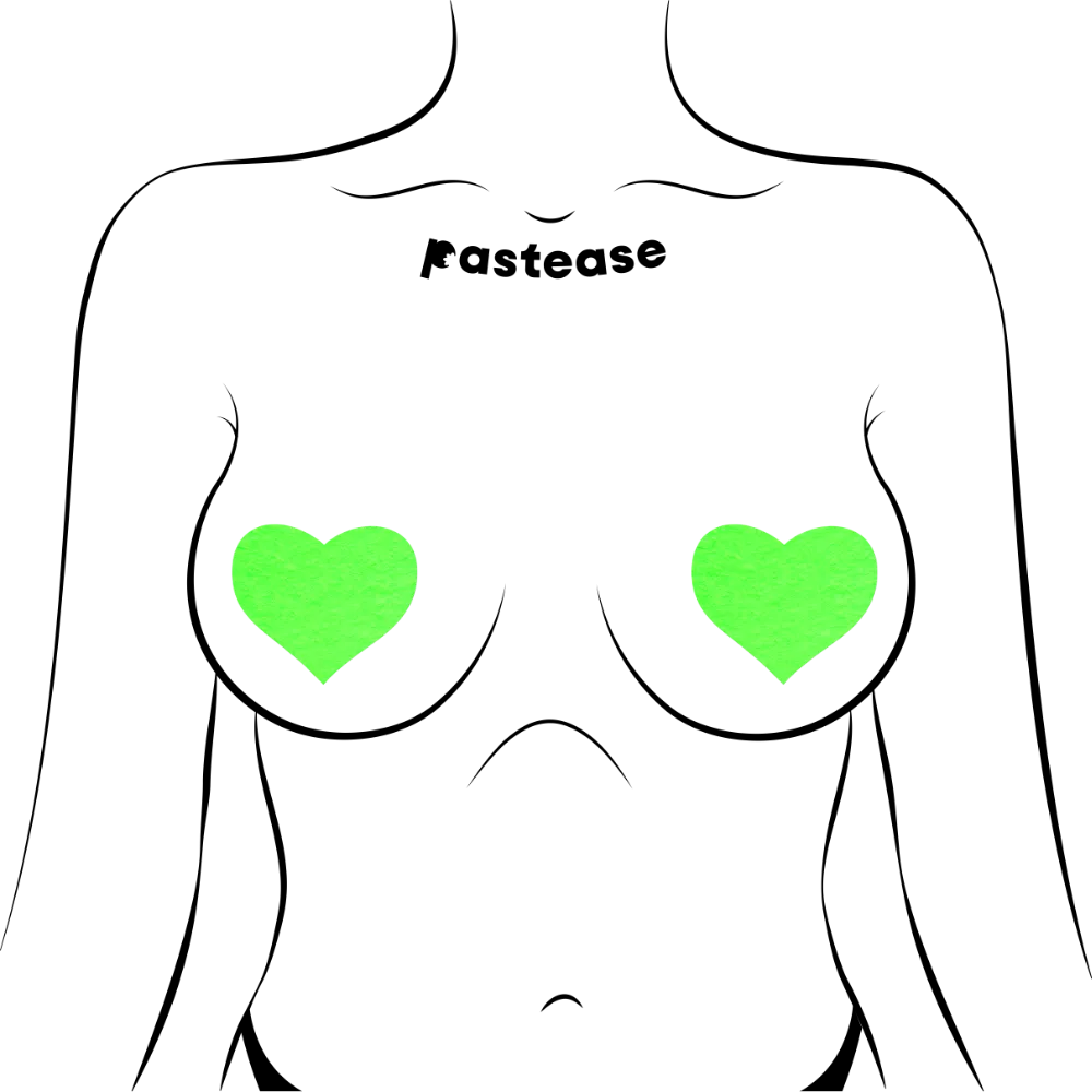 Glow-in-the-Dark Neon Heart Pasties
