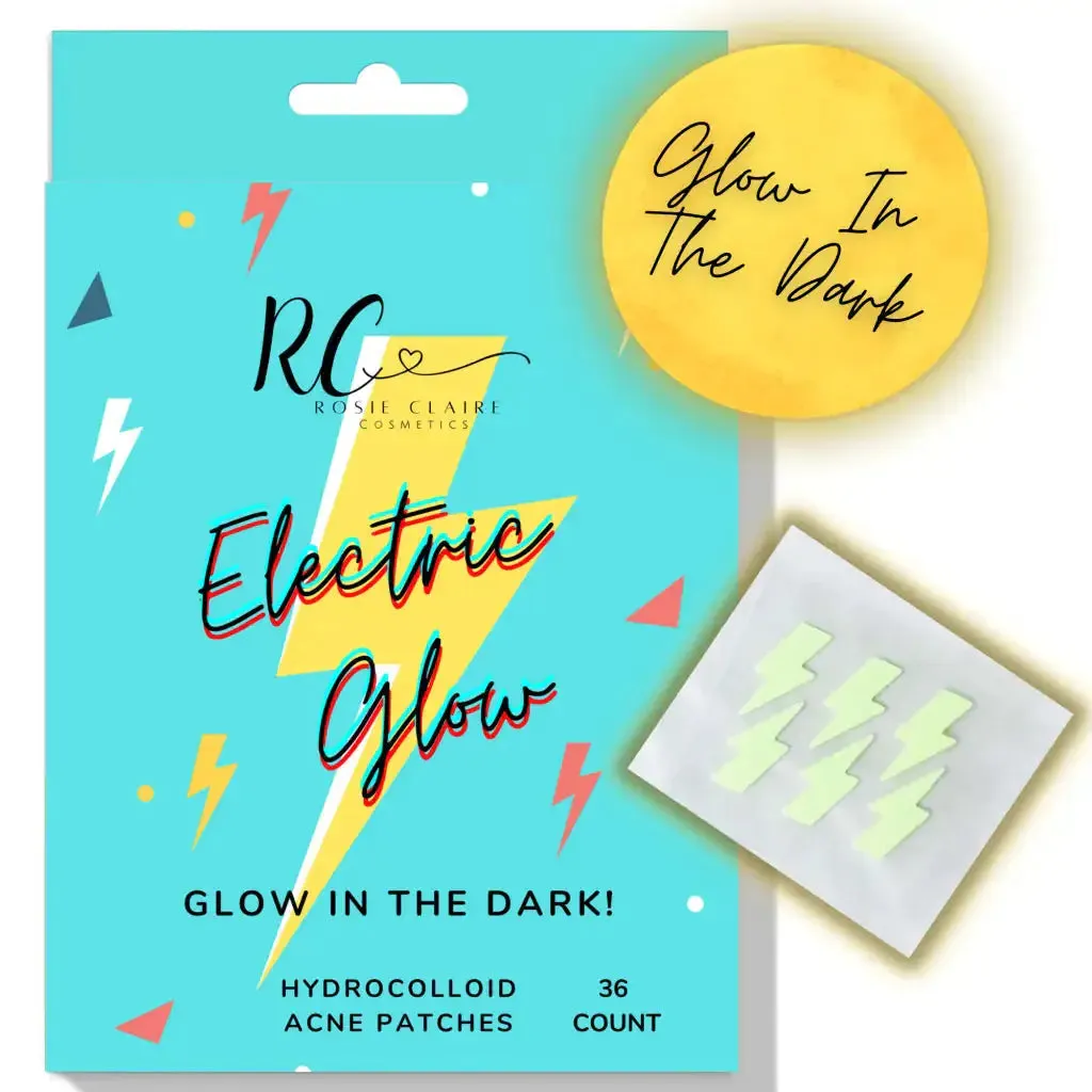 Glow In The Dark Pimple Patches - Hydrocolloid Acne Treatment, 36 Count, Fast Healing & Vegan
