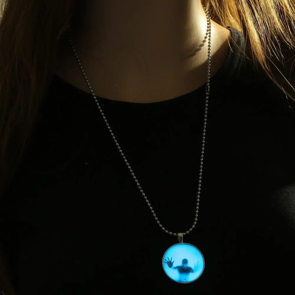Glow In The Dark Steampunk Man In Pendant Necklace