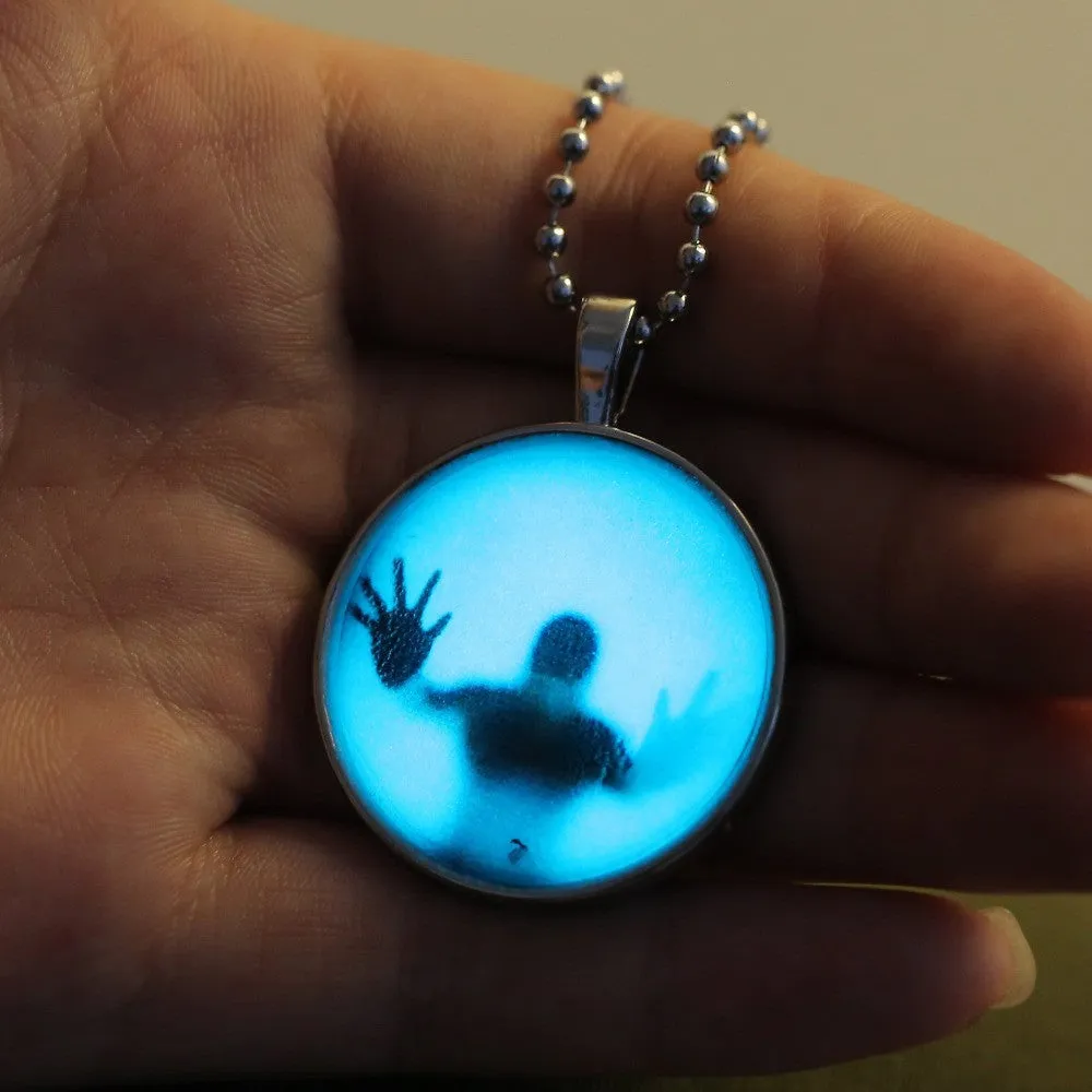 Glow In The Dark Steampunk Man In Pendant Necklace