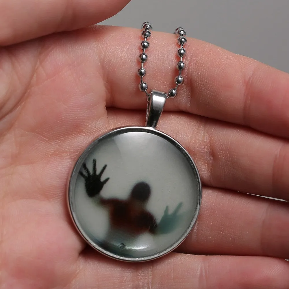 Glow In The Dark Steampunk Man In Pendant Necklace