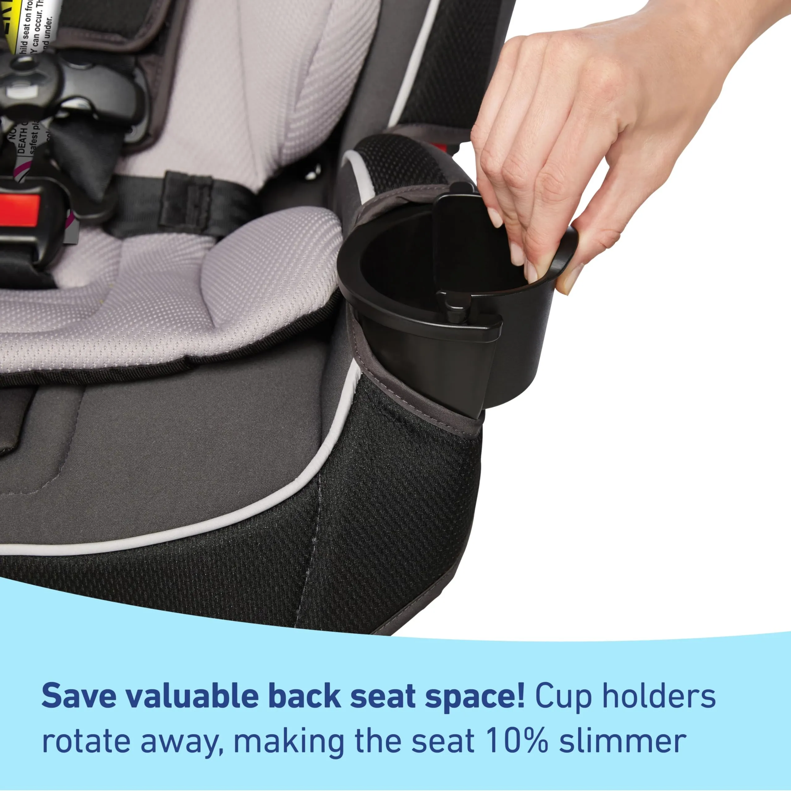Graco SlimFit 3-in-1 Convertible Car Seat, Ultra-Space-Saving Design, Darcie, Suitable for Rear and Forward-Facing, Highback Booster Seat with 10-Position Headrest