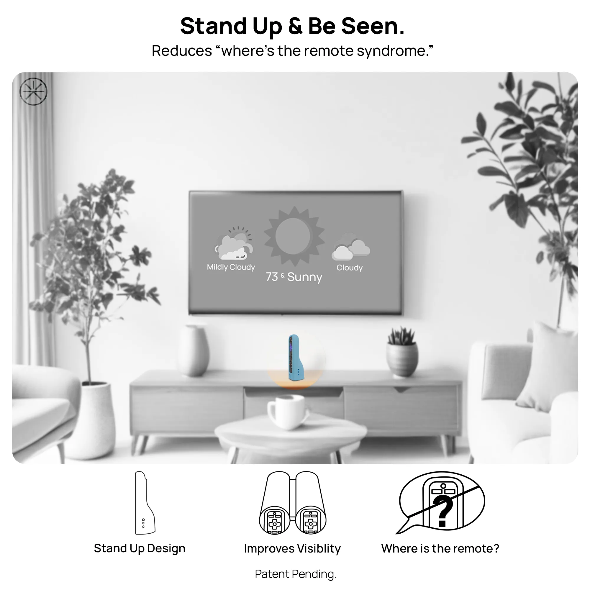 GripStand™ Roku Express Remote Case: Stands Upright, Improves Grip and Feel, AirTag and Tile Mate Compatible. Fits Roku Express and Players Remote. Does NOT Fit Express 4K, 2 Pack by 73&Sunny.