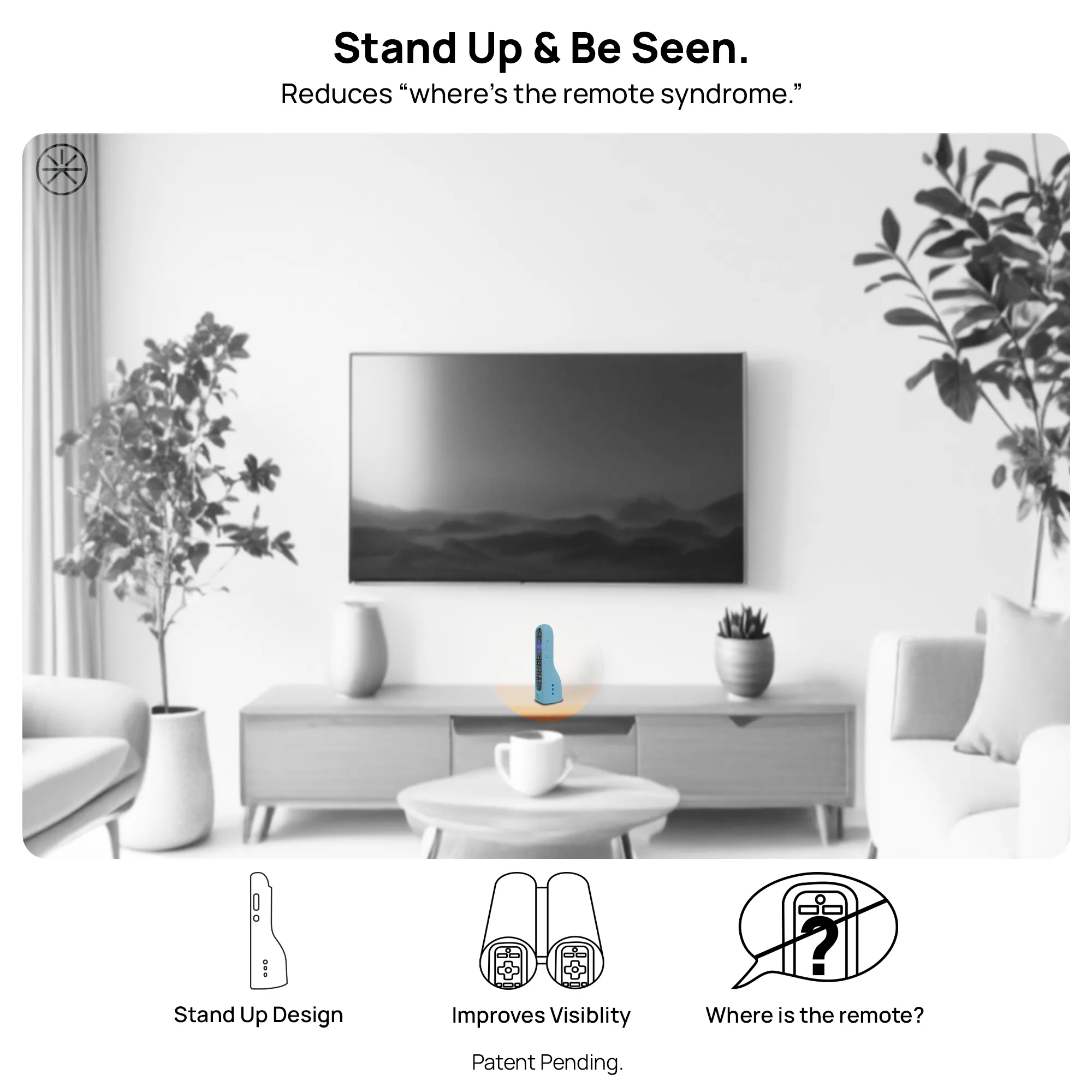 GripStand™ Roku Voice Remote Case: Stands Upright, Improves Grip and Feel, AirTag and Tile Mate Compatible. Fits Roku Express 4K, Streaming Stick 4K, Stream Bar, Stream Bar SE, by 73&Sunny.