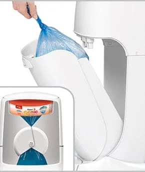 GTBW  Diaper Genie Complete White: Ultimate Odor Lock system, 7 layer refill bag with Air-Tite clamp - 17617
