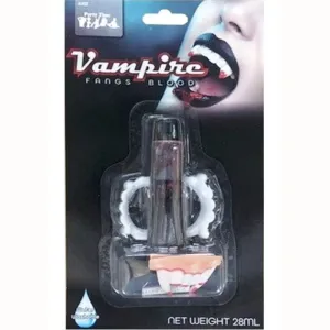 Halloween Vampire Fangs Teeth w/Blood