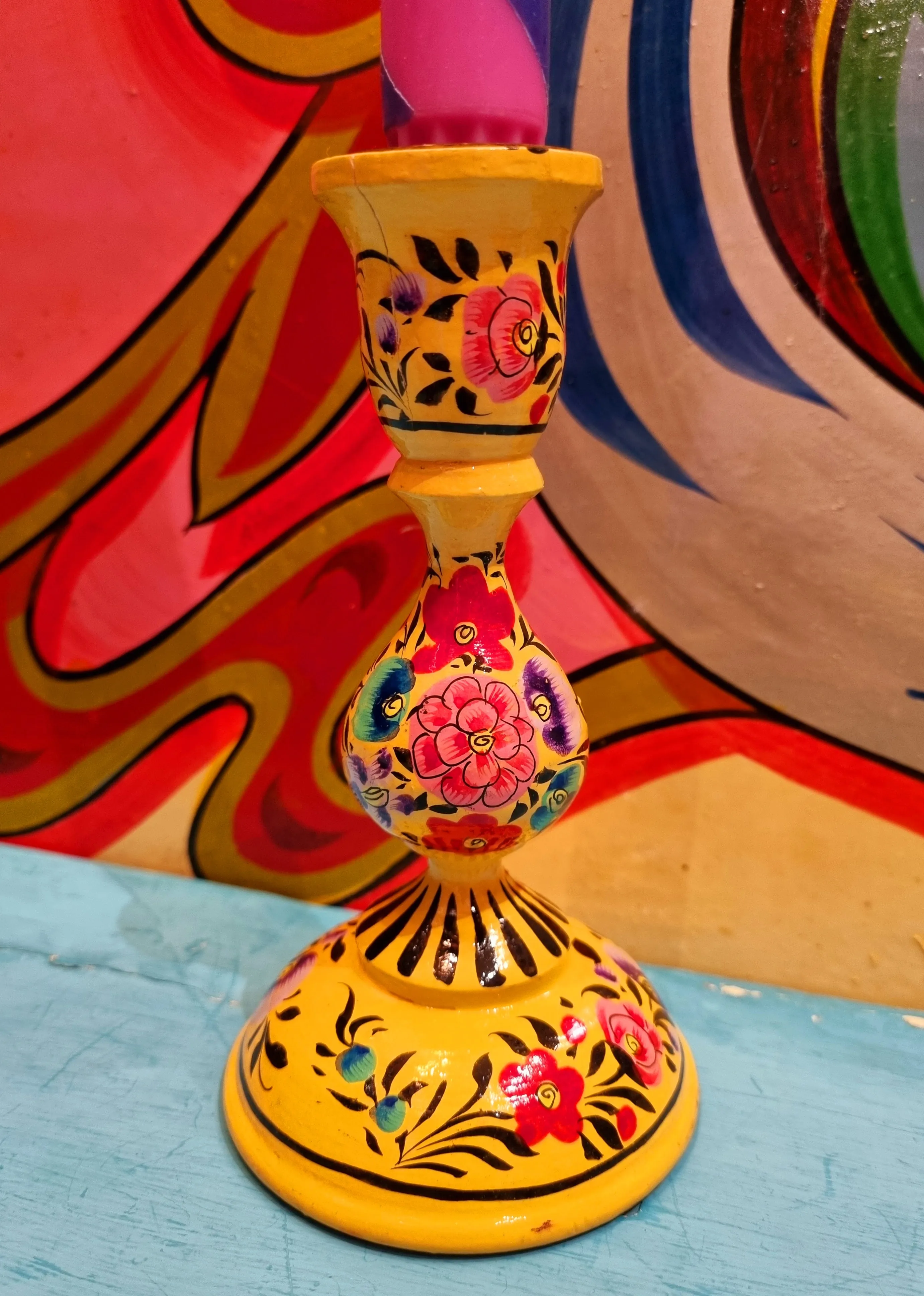 Hand painted candle holders