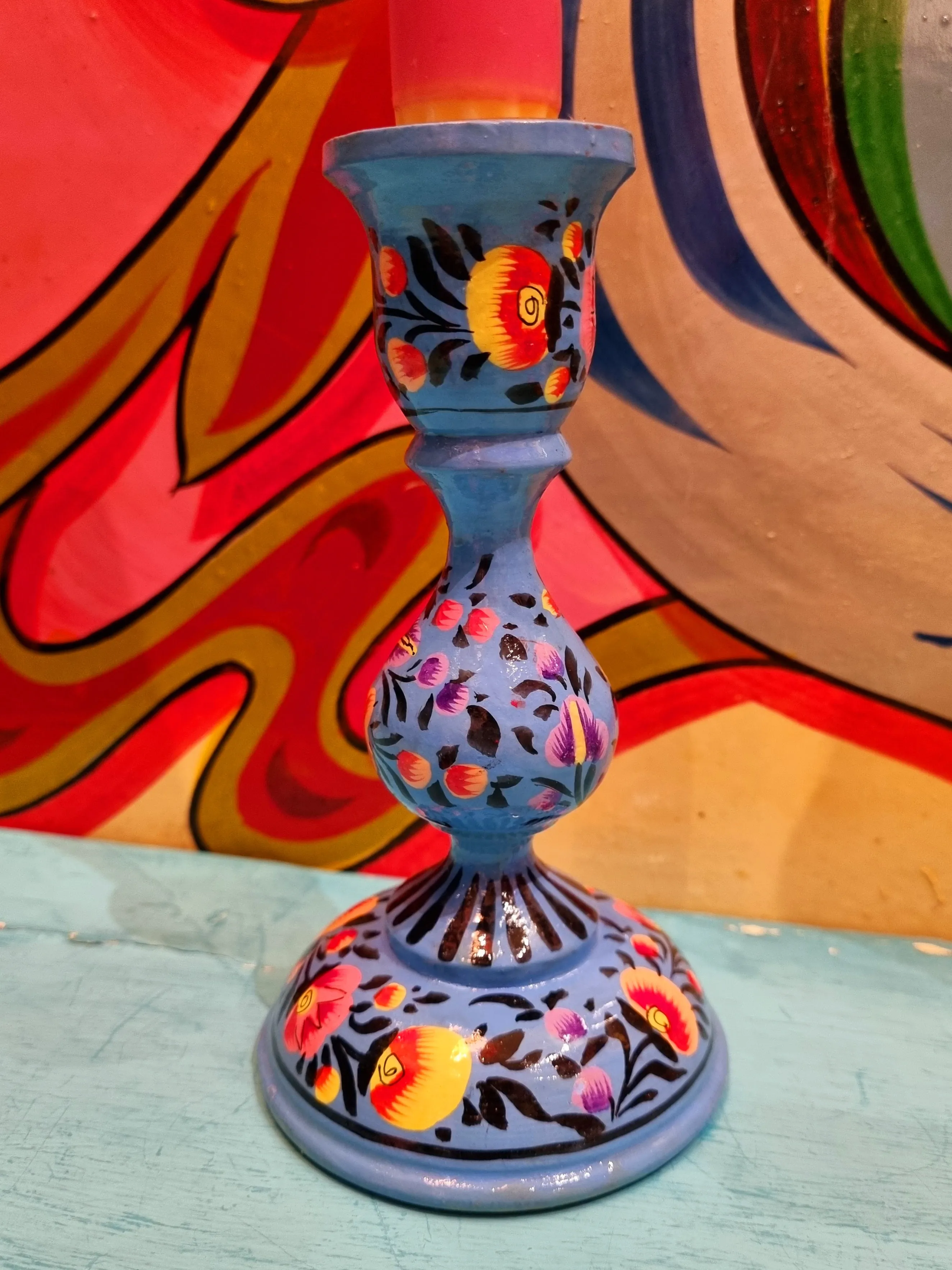 Hand painted candle holders