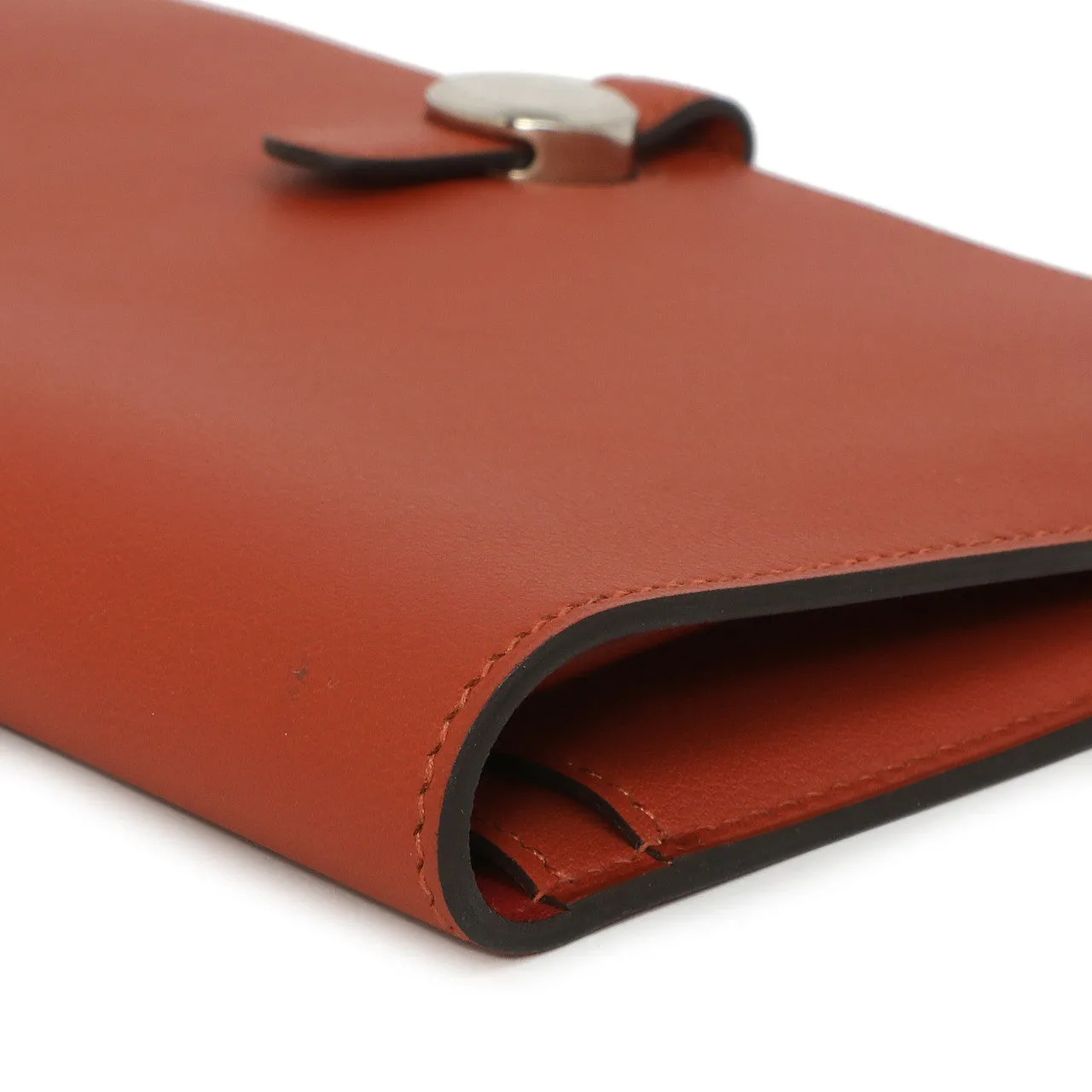 Hermes Vermillion Swift Leather Dogon Duo  Wallet