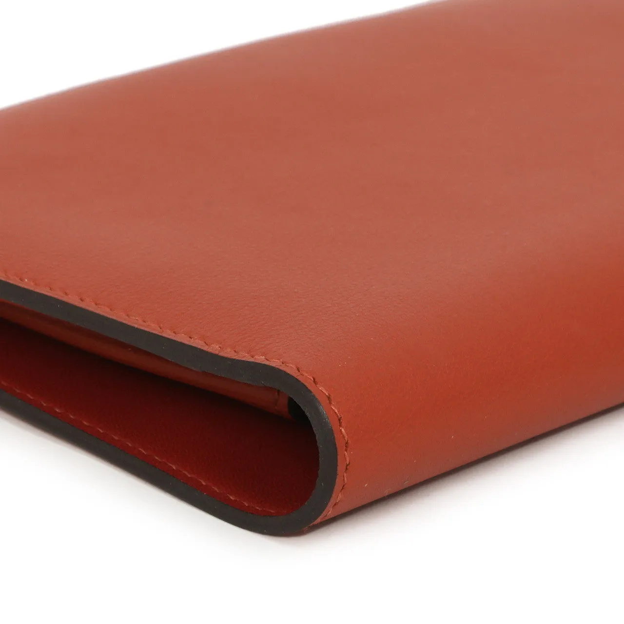 Hermes Vermillion Swift Leather Dogon Duo  Wallet