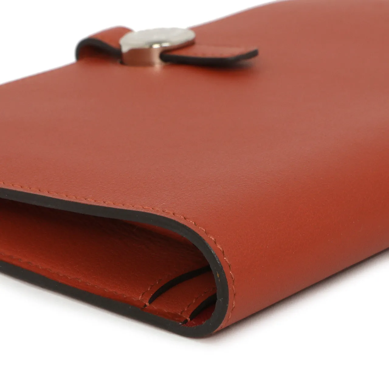 Hermes Vermillion Swift Leather Dogon Duo  Wallet