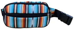 Hip Pack (Fanny Pack) Bag with Teal Serape Print design
