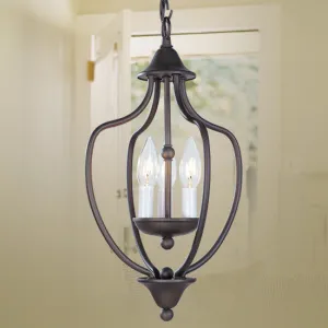 HOME BASICS 3 LIGHT CONVERTIBLE LANTERN PENDANT, BRONZE