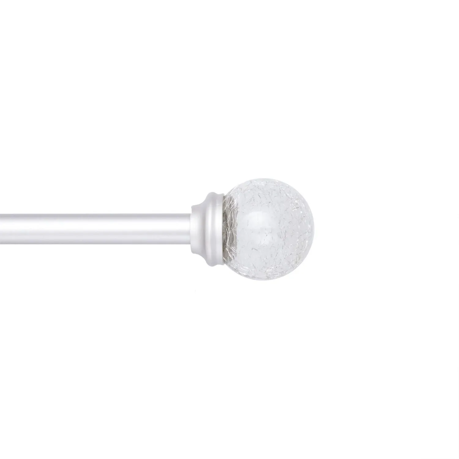 Home Trends 28 in. - 48 in. Drapery Rod Set, 5/8 in. Diameter, Satin Nickel Finish - Glass Ball