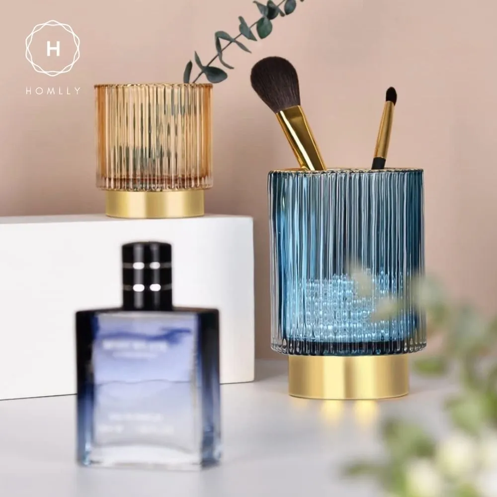 Homlly Crystal Cosmetic Makeup Brush Pencil Glass Storage Holder