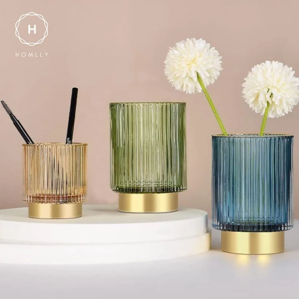 Homlly Crystal Cosmetic Makeup Brush Pencil Glass Storage Holder
