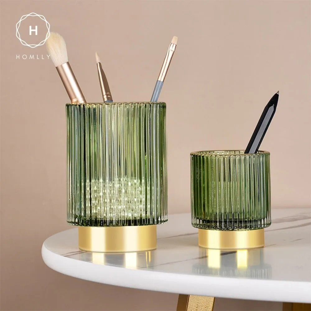 Homlly Crystal Cosmetic Makeup Brush Pencil Glass Storage Holder