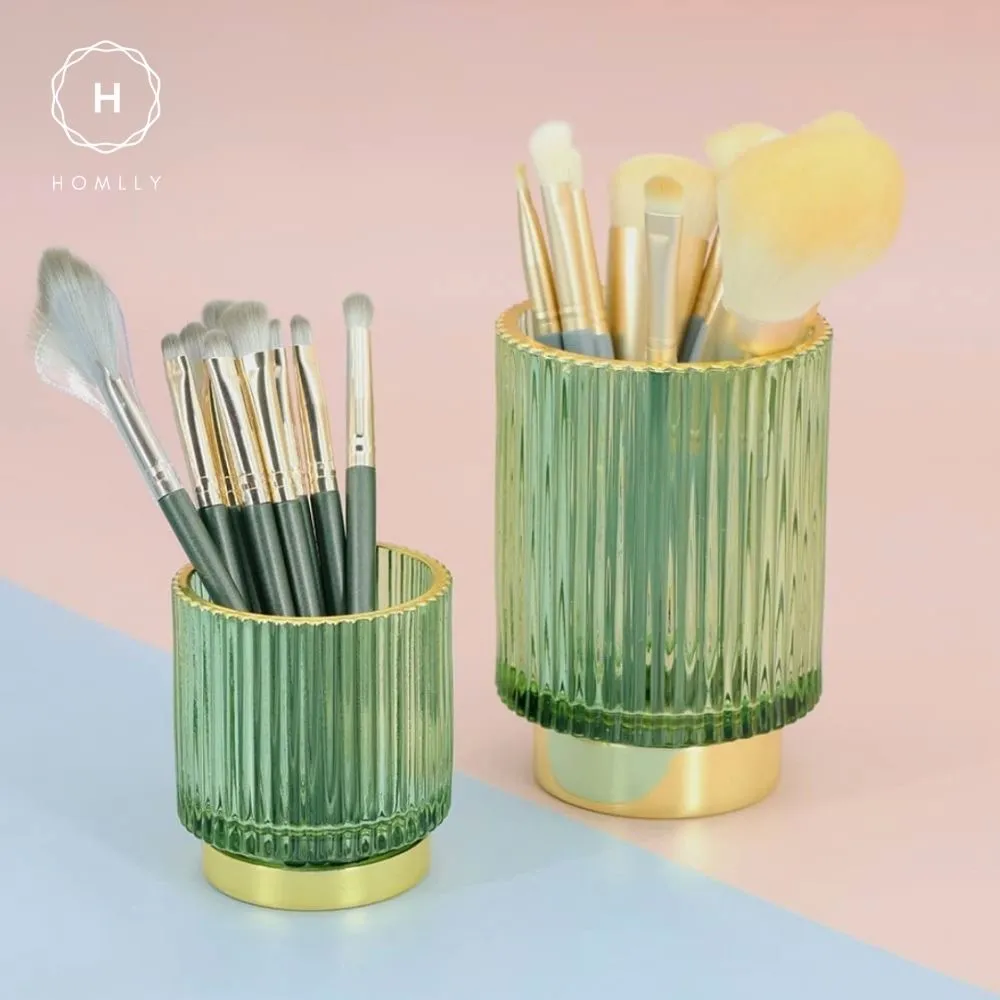 Homlly Crystal Cosmetic Makeup Brush Pencil Glass Storage Holder