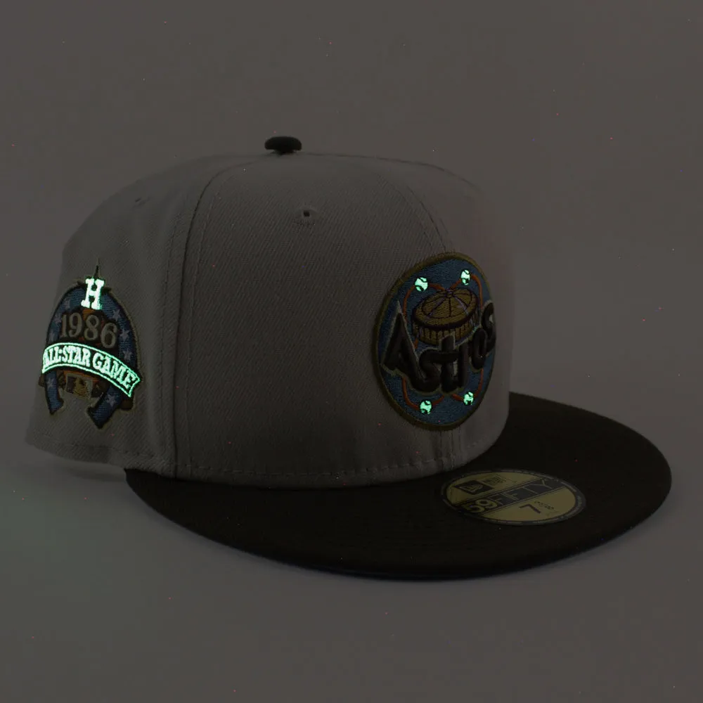 Houston Astros 1986 ALL STAR GAME New Era 59Fifty Fitted Hat (STONE WALNUT SKY BLUE Under Brim)