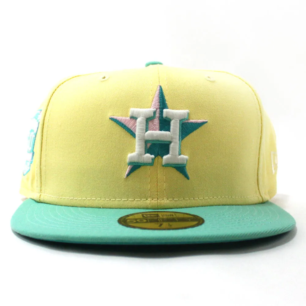 Houston Astros 50th ANNIVERSARY New Era 59Fifty Fitted Hat (GITD Yellow Mint Teal Under Brim)