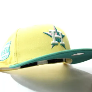 Houston Astros 50th ANNIVERSARY New Era 59Fifty Fitted Hat (GITD Yellow Mint Teal Under Brim)