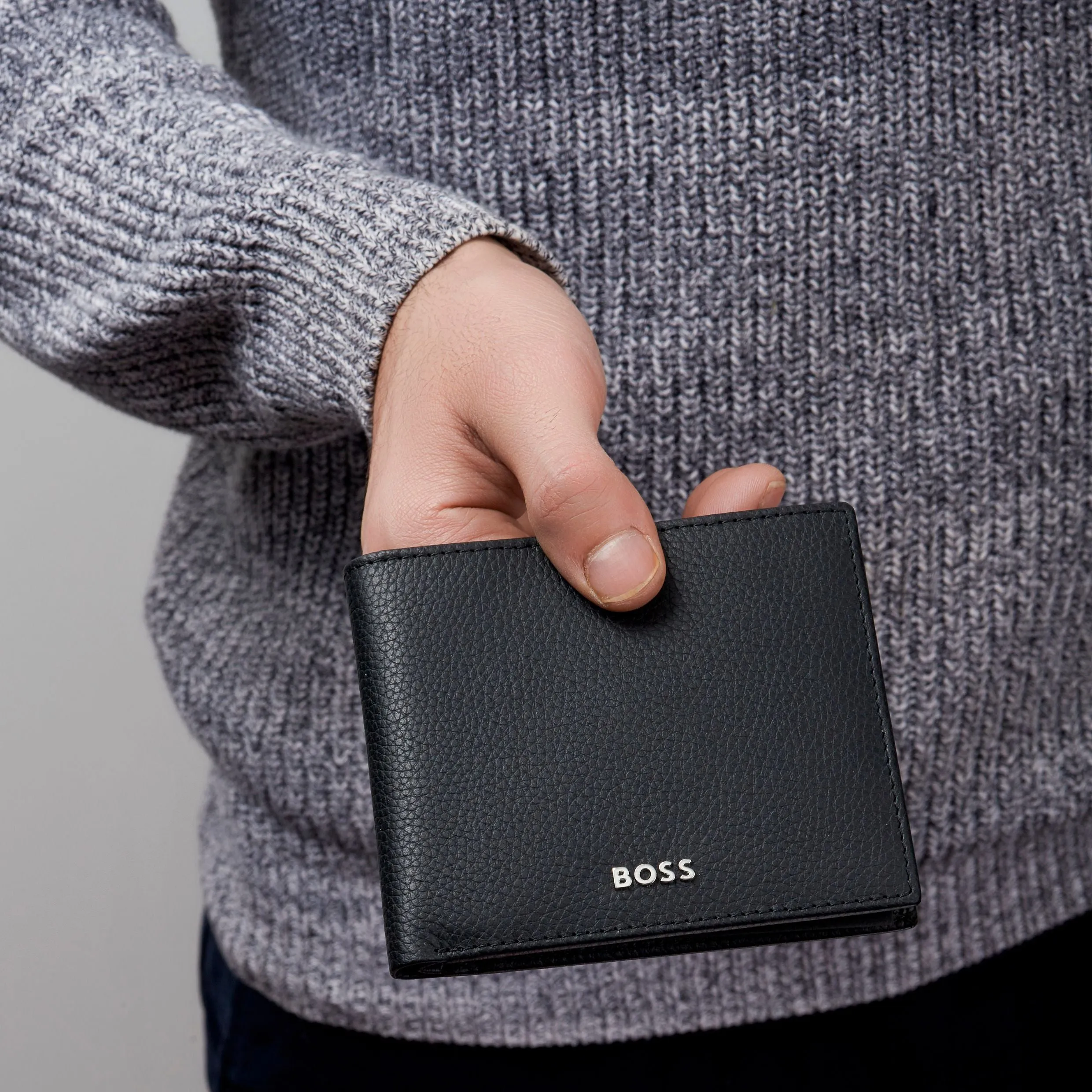 HUGO BOSS HLY416A-Wallet with flap Classic Grained Black