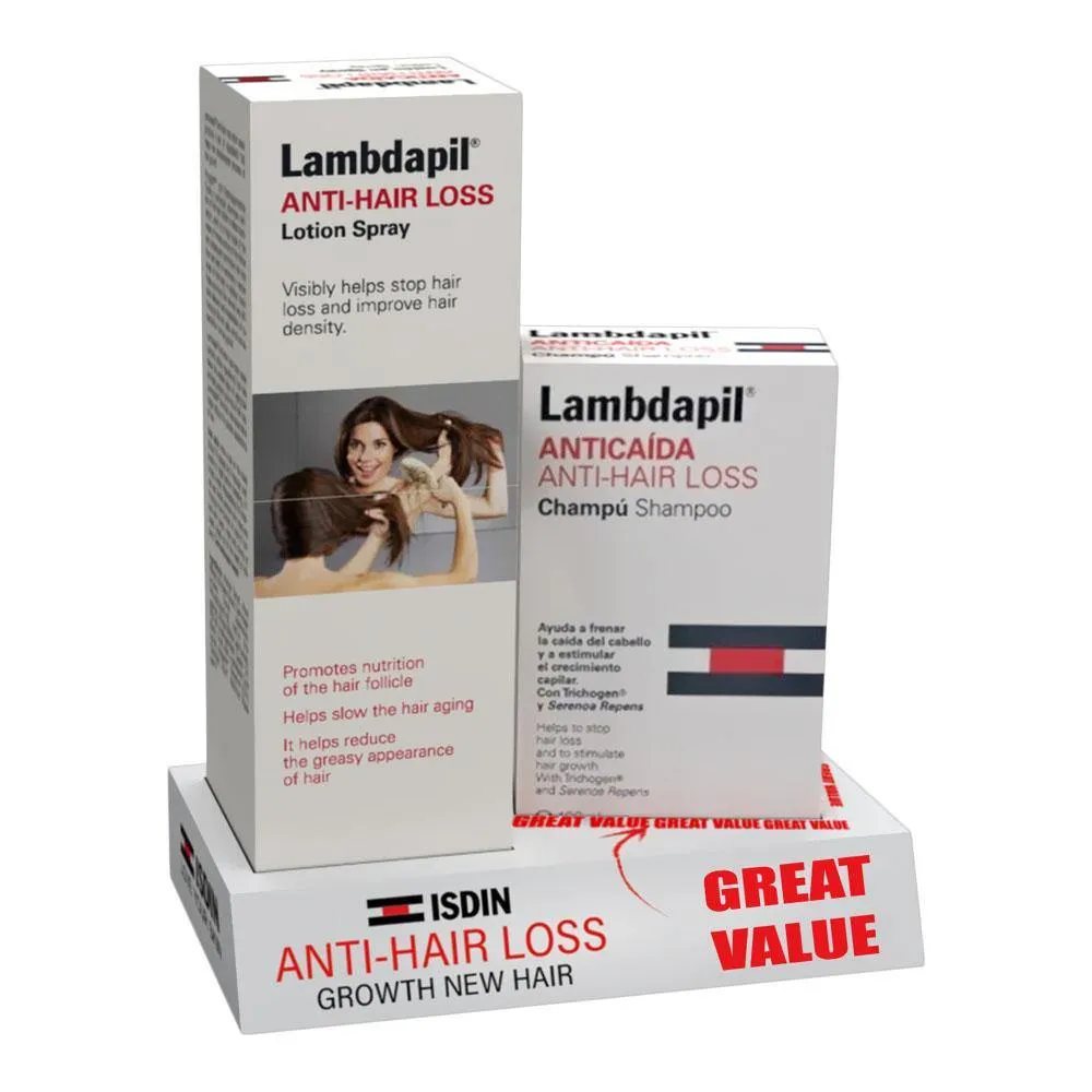 Isdin Lambdapil Anti-Hair Loss Lotion Spray   Shampoo 2's PROMO