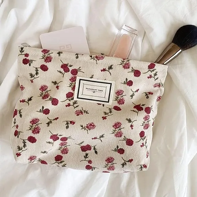 Jaycee | Elegant Rose Makeup Bag with Large Capacity