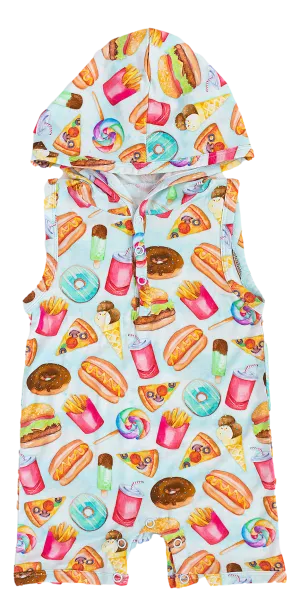 Junk Food Hooded Shortie Tank Romper- Final Sale