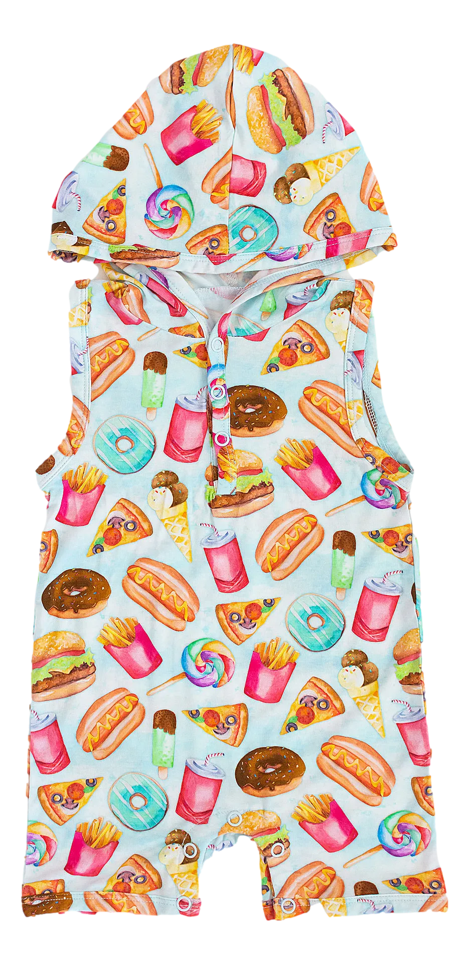 Junk Food Hooded Shortie Tank Romper- Final Sale