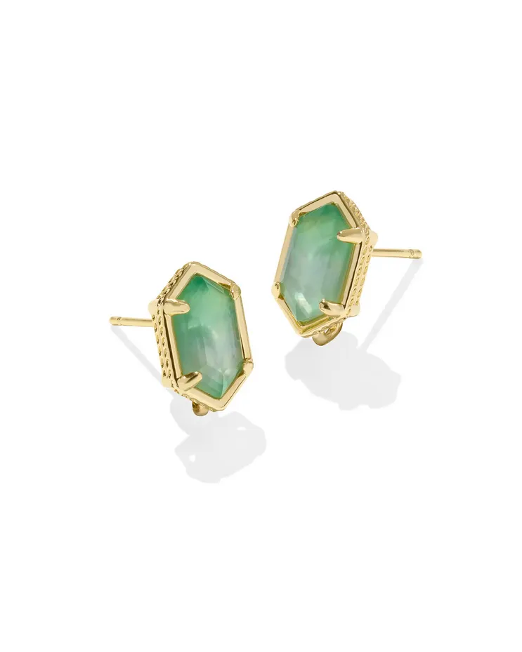 Kendra Scott Hallie Convertable Drop Earring Gold Metal Mint Green