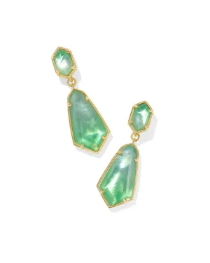 Kendra Scott Hallie Convertable Drop Earring Gold Metal Mint Green