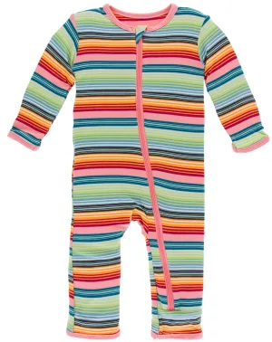 KicKee Pants Cancun Strawberry Stripe Coverall with Zipper