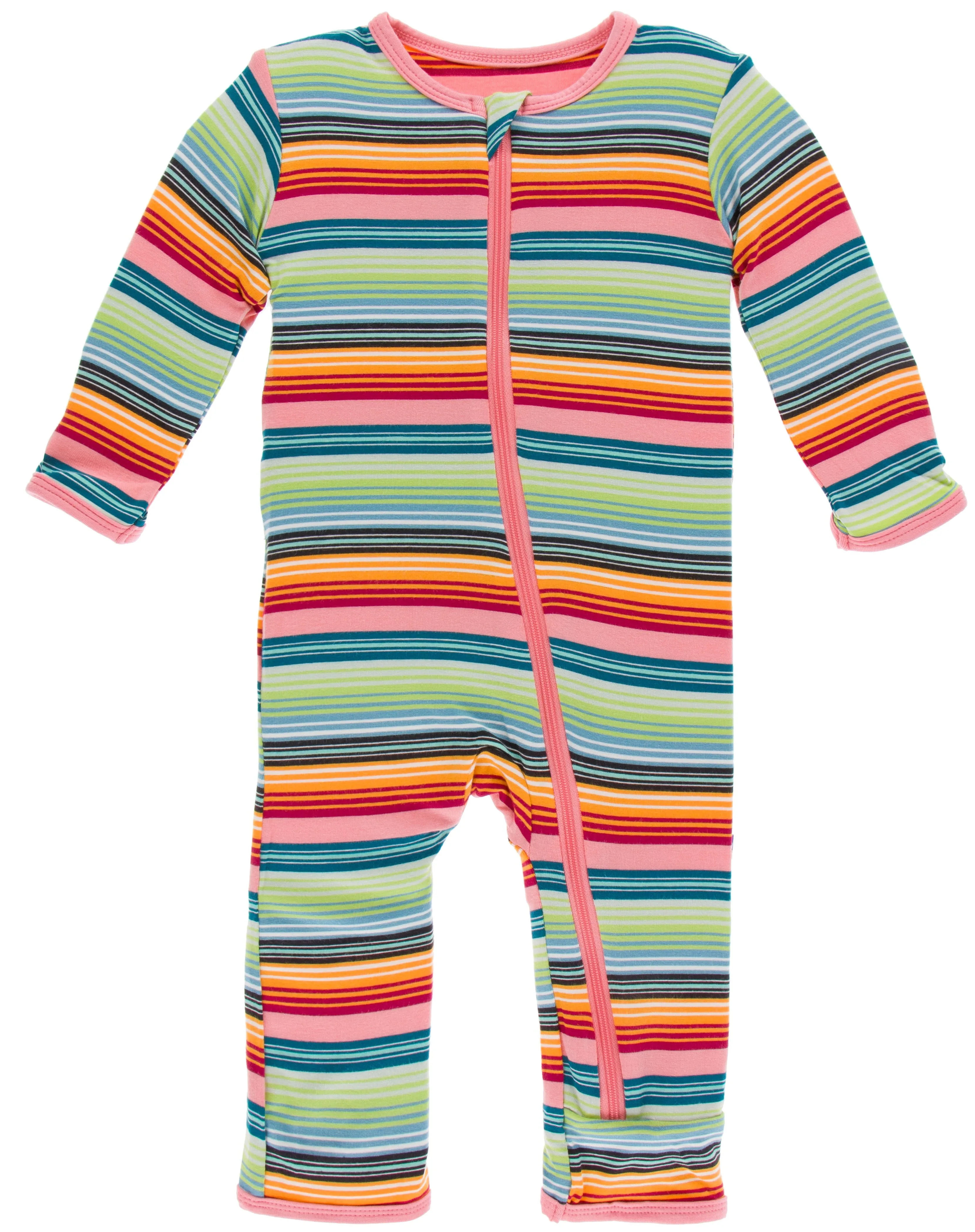 KicKee Pants Cancun Strawberry Stripe Coverall with Zipper