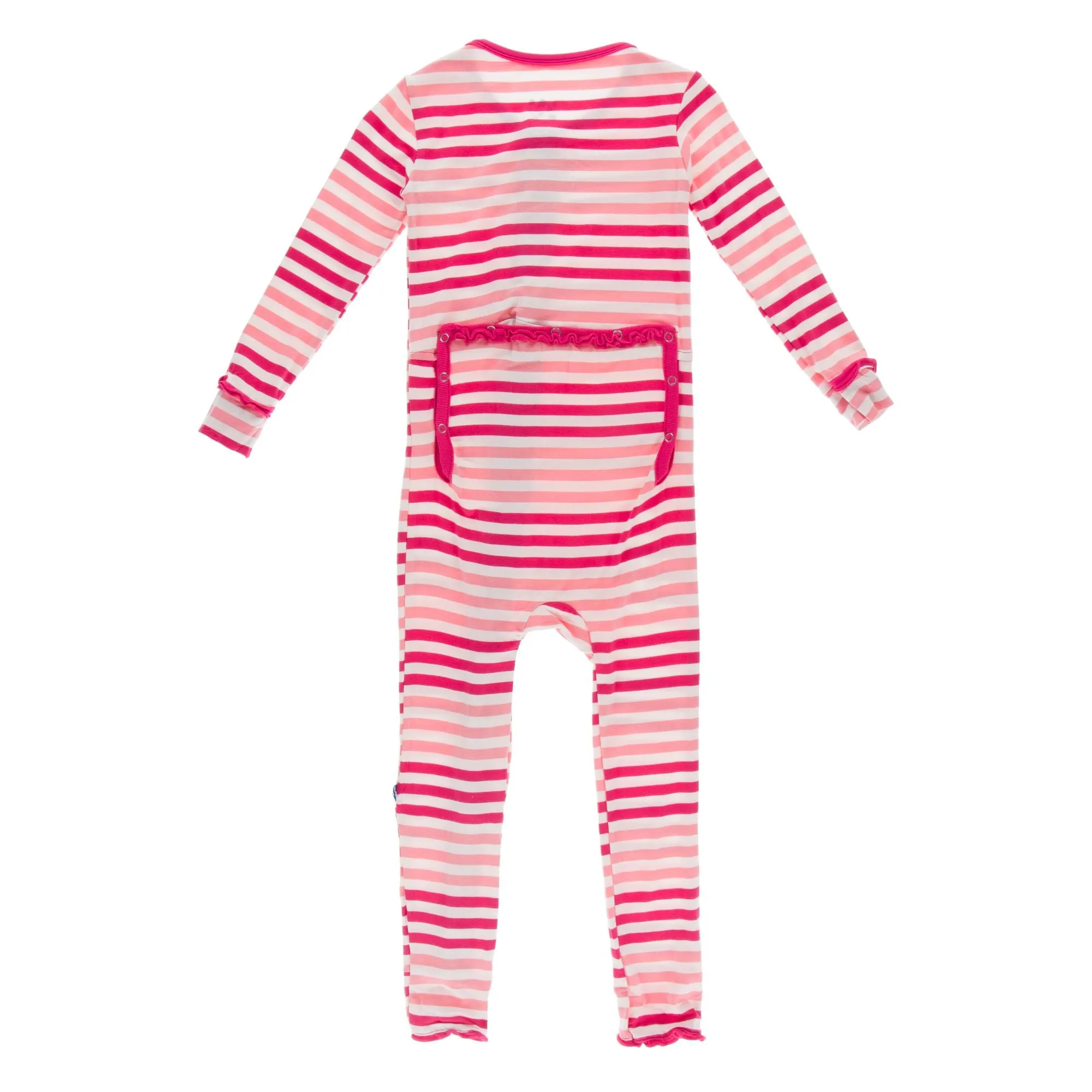 KicKee Pants Forest Fruit Stripe Muffin Ruffle Coverall with Zipper