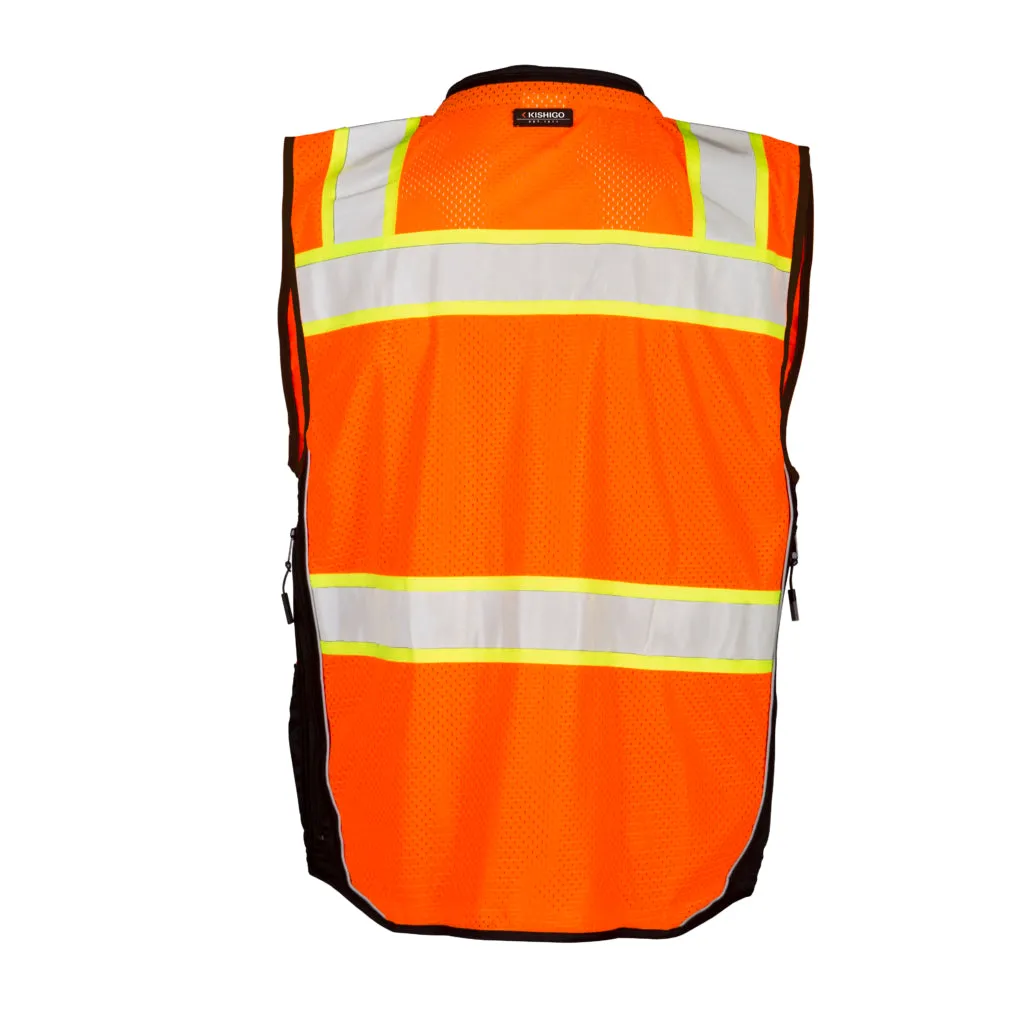 Kishigo Black Series Surveyors Vest, Type R Class 2