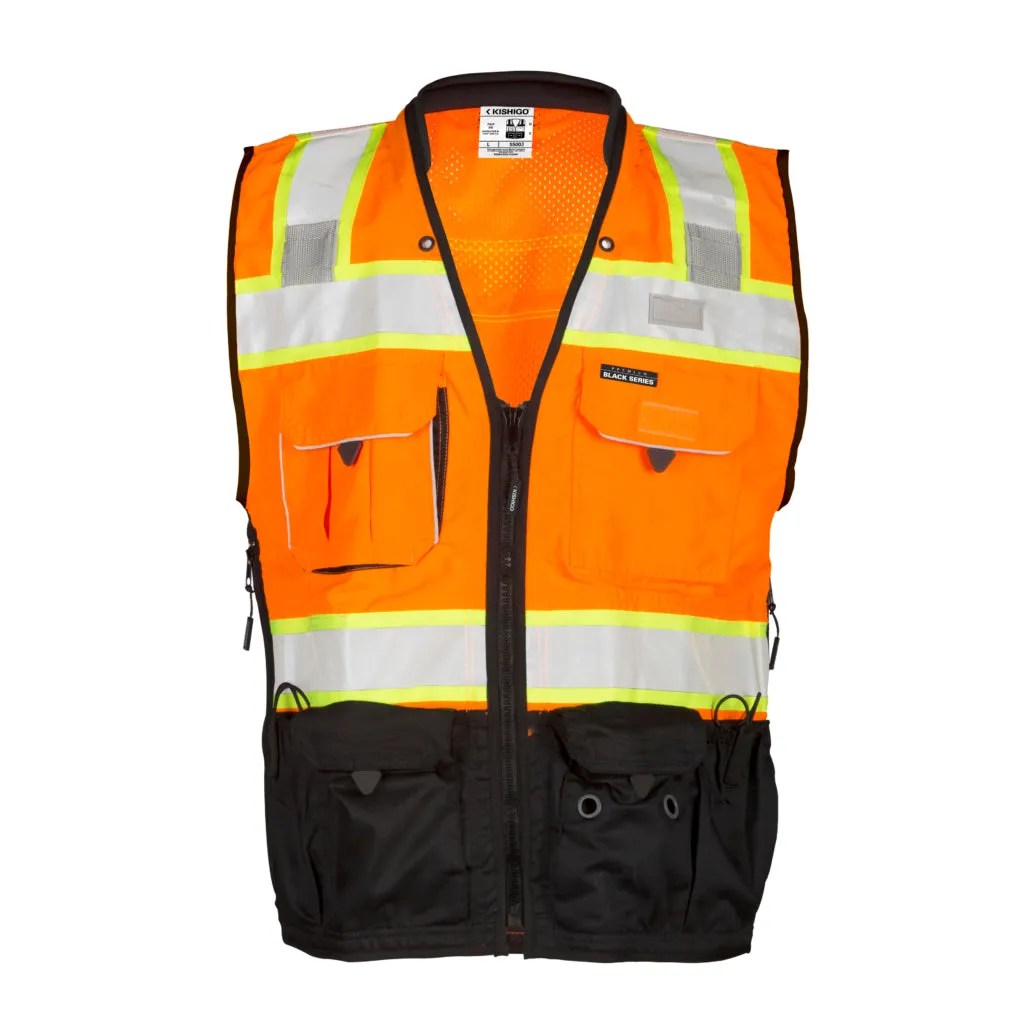 Kishigo Black Series Surveyors Vest, Type R Class 2